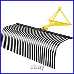 3-Point 60''Landscape Rock Rake Soil Garden Tool for Cat 1 Campact Tractor Heavy