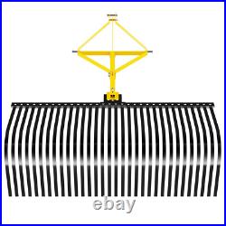 3-Point 60''Landscape Rock Rake Soil Garden Tool for Cat 1 Campact Tractor Heavy