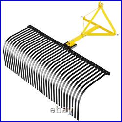 3-Point 60''Landscape Rock Rake Soil Garden Tool for Cat 1 Campact Tractor Heavy