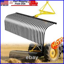 3 Pt 60'' Landscape Rock Rake Soil Gravel Lawn Heavy for Cat 1 Campact Tractor