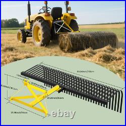 3 Pt 60'' Landscape Rock Rake Soil Gravel Lawn Heavy for Cat 1 Campact Tractor