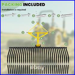 3 Pt 60'' Landscape Rock Rake Soil Gravel Lawn Heavy for Cat 1 Campact Tractor