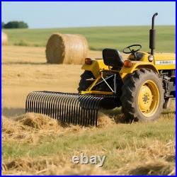 3 Pt 60'' Landscape Rock Rake Soil Gravel Lawn Heavy for Cat 1 Campact Tractor