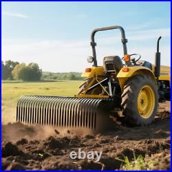 3 Pt 60'' Landscape Rock Rake Soil Gravel Lawn Heavy for Cat 1 Campact Tractor