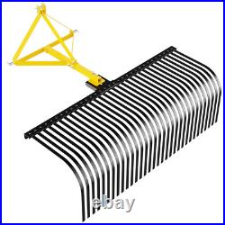 3 Pt 60'' Landscape Rock Rake Soil Gravel Lawn Heavy for Cat 1 Campact Tractor