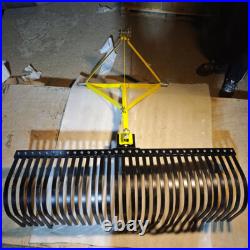 3 Pt 60'' Landscape Rock Rake Soil Gravel Lawn Heavy for Cat 1 Campact Tractor