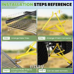 603 Pt Landscape Soil Gravel Lawn Rock Rake For Category 1 Tractor Attachment