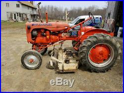 Allis Chalmers C Antique Tractor with mowing deck, used farm tractor