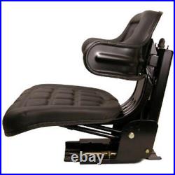 Black Universal Tractor Seat With Full Suspension and 5 Angle Base
