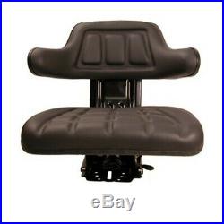 Black Universal Tractor Seat With Full Suspension and 5 Angle Base