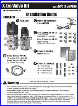 Extra Hydraulic Valve Kit for 3rd Function Grapple Operation Diverter Solenoid Extra Hydraulic Valve Kit for 3rd Function Grapple Operation Diverter Solenoid