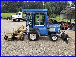 Ford 1220 4x4 Hydrastatic Tractor, Cab, Snowplow, Remote, 3 Pt Hitch, Mower