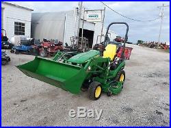 JD 1026R with H120 loader with AutoConnect 60 7iron drive over deck 2012