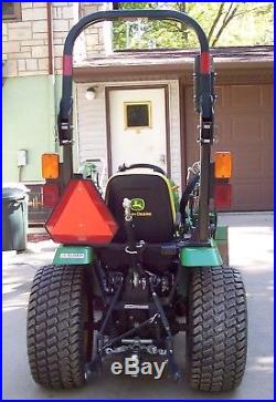 John Deere 2025R Compact Tractor H-130 Loader Snowblower Liquid Tires Chains