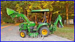 John Deere 2032R tractor + 60D Belly Mower + 270 Backhoe, 244 hrs