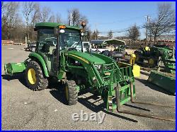 John Deere 3046R Tractor withCab, A/C, Loader, Mower, Snow Blower, Forks, More