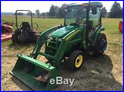 John Deere 3320 Cab 4WD Diesel Utility Farm Tractor with Front Loader Heat & A/C