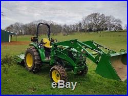John Deere 4066r 66hp compact utility tractor with front loader and rotary cutter