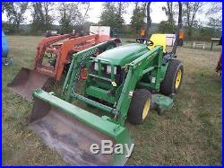 John Deere 4110 HST 4x4 Tractor with410 Loader Diesel mower mid mount & rear pto