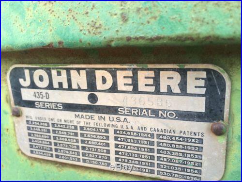 John Deere 435 Diesel Tractor