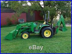 John Deere 4400 Backhoe & Front Loader 4x4 35 hp Farm Tractor 2001