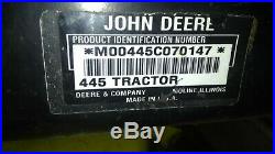 John Deere 445 Tractor 22 HP Liquid Cooled Power Steering 54 Inch Deck