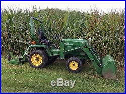John Deere 655 4WD Compact Tractor With Model 51 Loader And Finish Mower