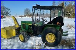 John Deere 750 4WD Tractor, soft cab and Snow Blower