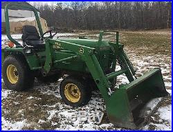John Deere 855 4WD 24HP Tractor with 3PT PTO + 70A Loader Package! Low Hrs