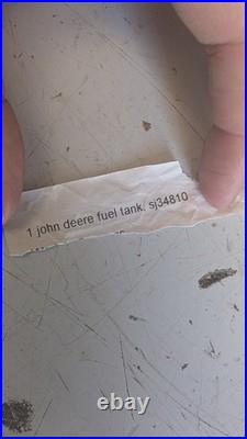 John Deere Diesel Fuel Tank SJ34815 Read listing to understand number SJ34810 John Deere Diesel Fuel Tank SJ34815 Read listing to understand number SJ34810