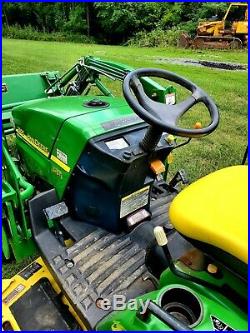 John Deere Tractor, 2305, 62 Mower Deck, 200CX Loader, 260 Backhoe-161 hours