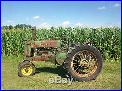 John Deere Unstyled A Antique Tractor NO RESERVE Roundspokes B G D Farmall Case
