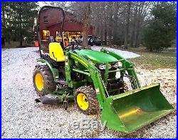 John Deere compact utility tractor 2320 with Mower, Loader and Rear Power Beyond