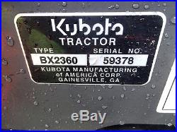 KUBOTA BX2360 COMPACT TRACTOR With 60 MOWER DECK. 4X4. DIESEL. HYROSTATIC. NICE