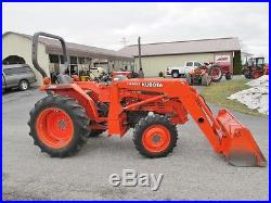 KUBOTA L2500 DIESEL TRACTOR, 4 WHEEL DRIVE, LOADER, 3 POINT HITCH, PTO, 723 HRS