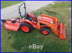 KUBOTA L3200 4x4 loader tractor with brush hog. FREE DELIVERY