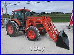 KUBOTA M95S 4x4 TRACTOR WithLA1301 LOADER, CAB HEAT/AC, HYD SHUTTLE, 1745 HOURS