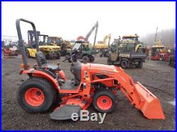 Kubota B2620 Tractor, 4WD, LA364 Front Loader, Hydro, 54 Belly Mower, 228 Hrs
