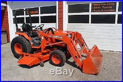 Kubota B2710 Copact Tractor with Loader & Belly Mower 366 Hours 4WD Super Clean
