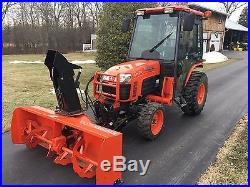 Kubota B3030 Tractor, Factory Cab, 483Hr, 30HP, 4x4, Front Mt Snow Blower, Loader