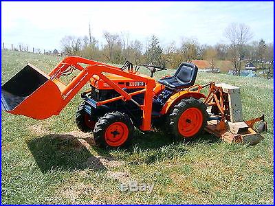 Kubota B6000 4WD with Front End Loader and Woods Finish Mower LOW RESERVE