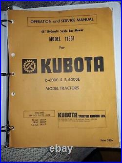 Kubota B6100 B7100 Sickle Bar Mower Hydra-Sickle SUPER RARE