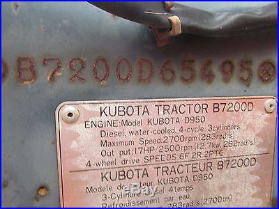 Kubota B7200 4x4 Compact Tractor w/ Canopy