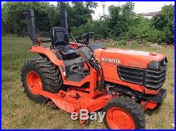 Kubota B7800 Tractor-mower, front blade, grass catcher