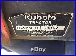 Kubota BX23 4x4 Compact Tractor Loader Backhoe