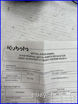 Kubota K7940 Light Kit For Kx Series Excavators