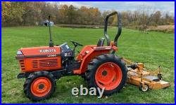 Kubota L2500 4X4 Tractor 3 Vortex Diesel 758 Hours with Woods 6' Mowing Deck
