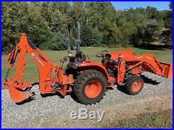 Kubota L3301 Tractor with LA525 Loader, BH77 Backhoe, 4WD, 33HP, Low Hours