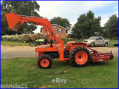 Kubota L345DT TRACTOR 4X4 THREE POINT HITCH 1720 FRONT LOADER AND BUSH HOG