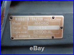 Kubota M4050 Tractor, 2WD, Westendorf Loader, 1 Remote, 3,298 Hours